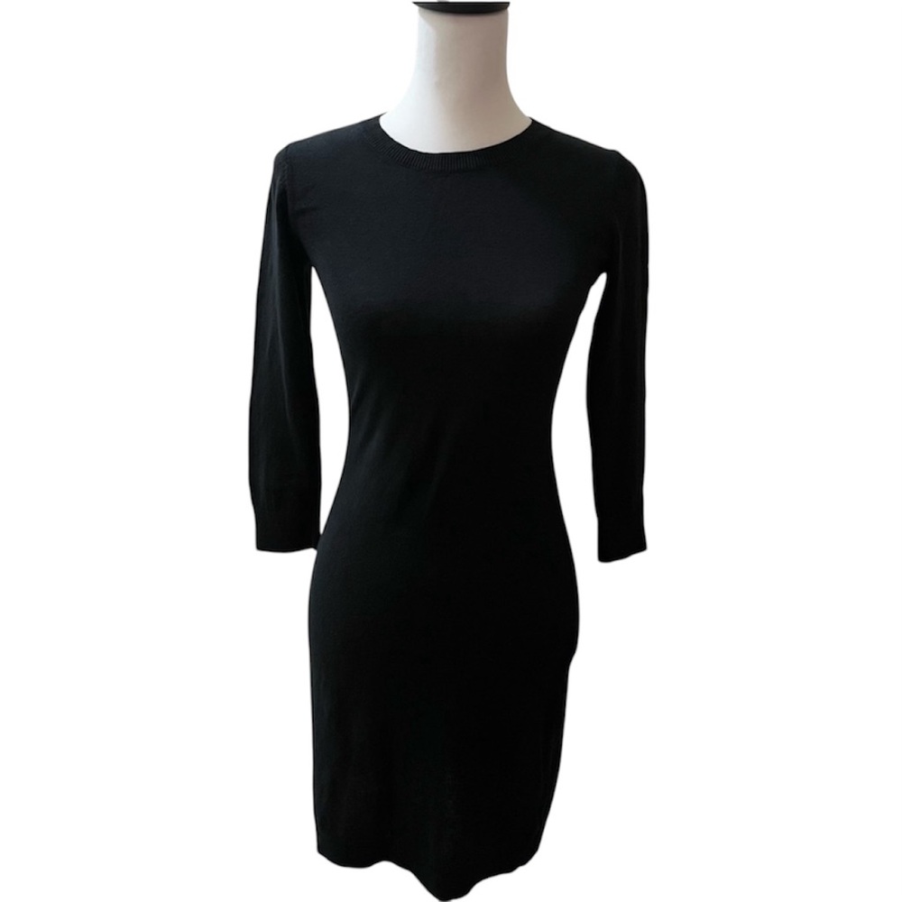 Massimo, Black, 3/4 sleeve Sweater Dress, Size XS
